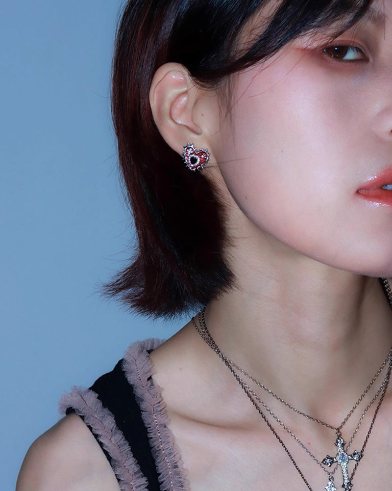 Taboo Heart Devil Eye Earrings
