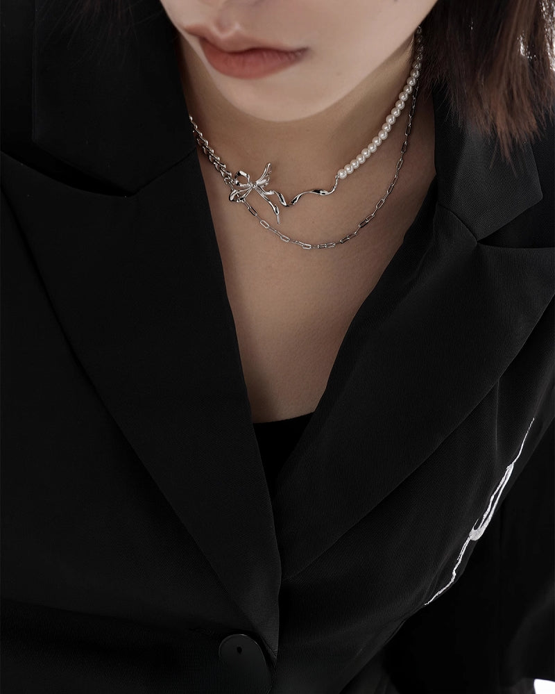Bandage Bow Knot Necklace02