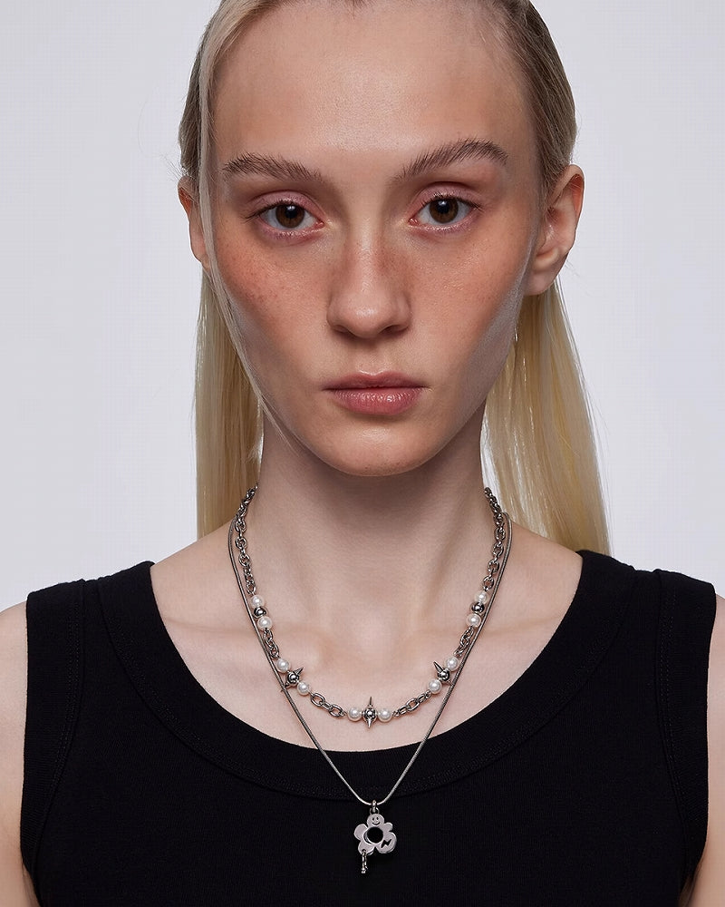 Y2B Flower Double Layer Necklace
