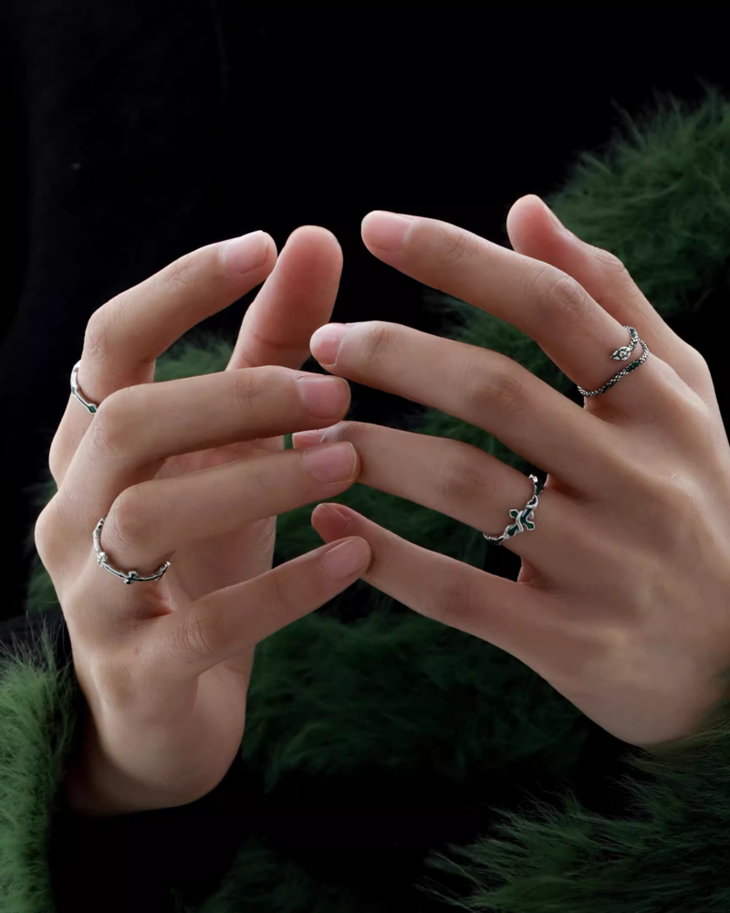 Spirit Snake Cross Open Ring