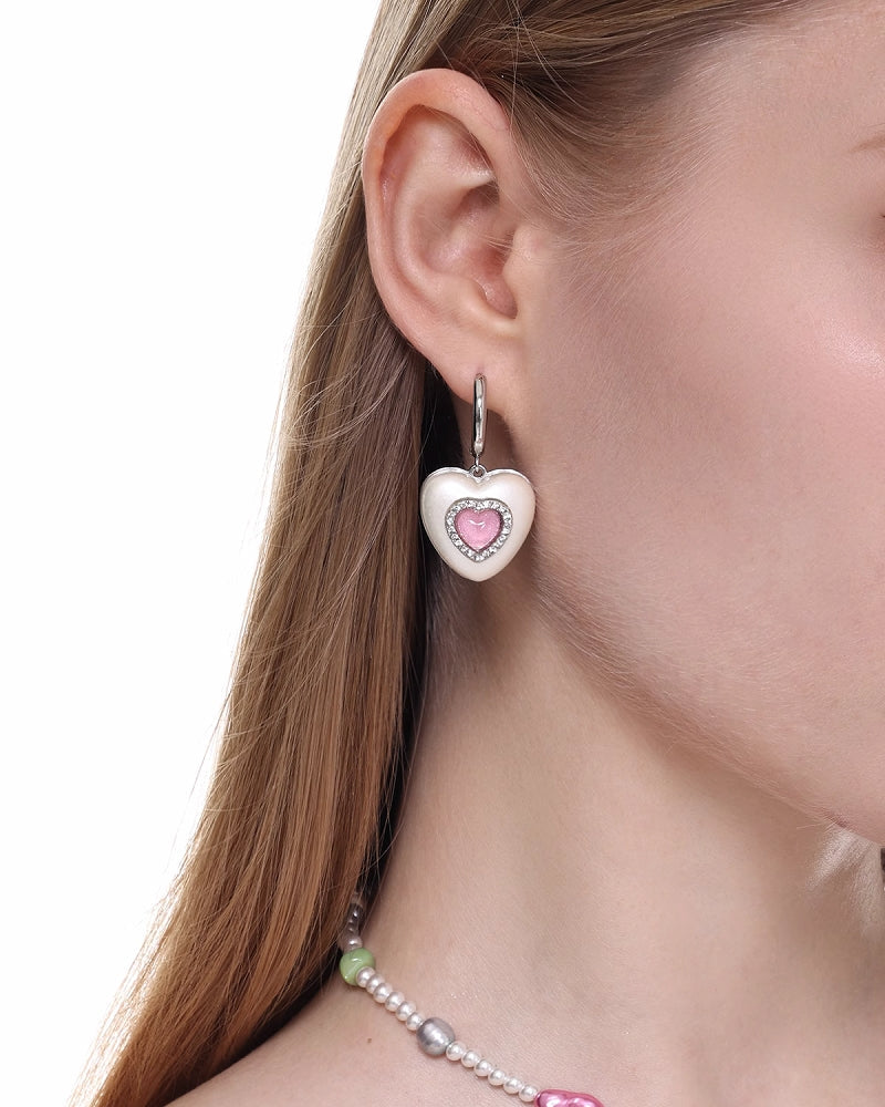 Cat Eye Heart Earrings