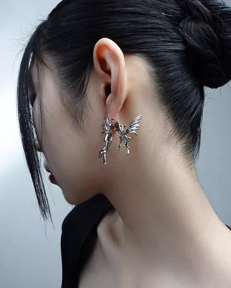 Bloodthirsty Butterfly Black & Red Earrings