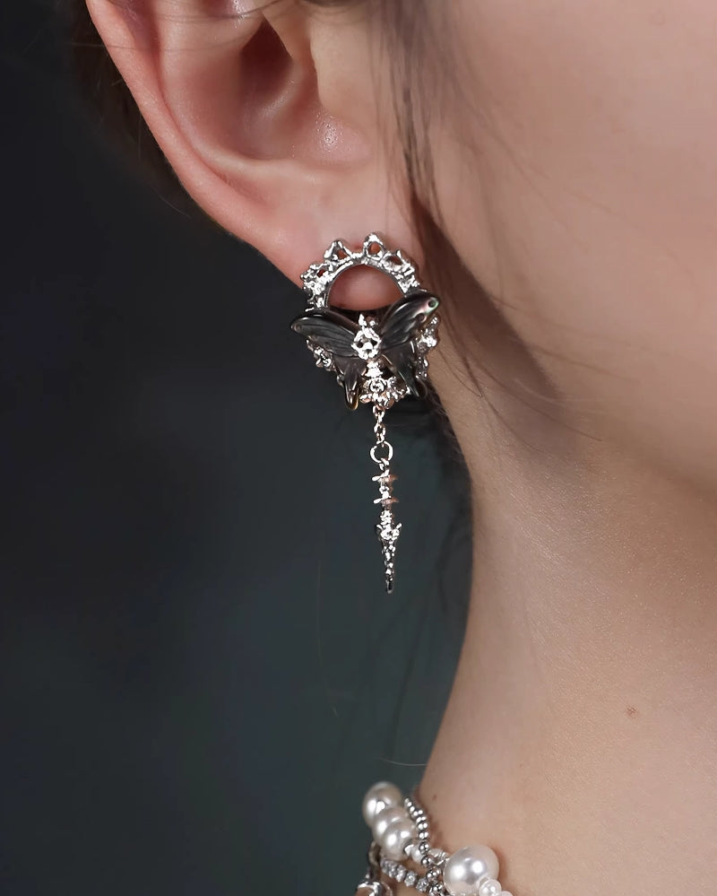 Butterfly Skeleton Earrings 01