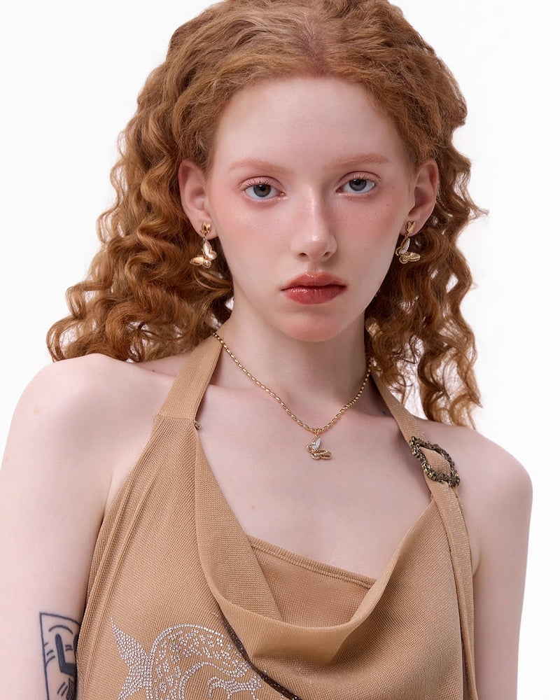 Golden Butterfly Earrings 01