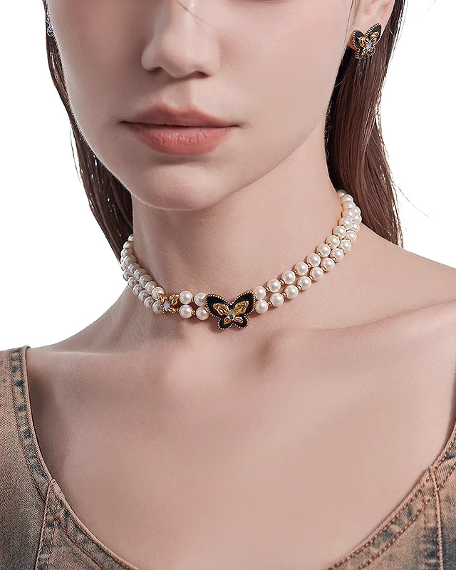 Butterfly Dance Pearl Choker