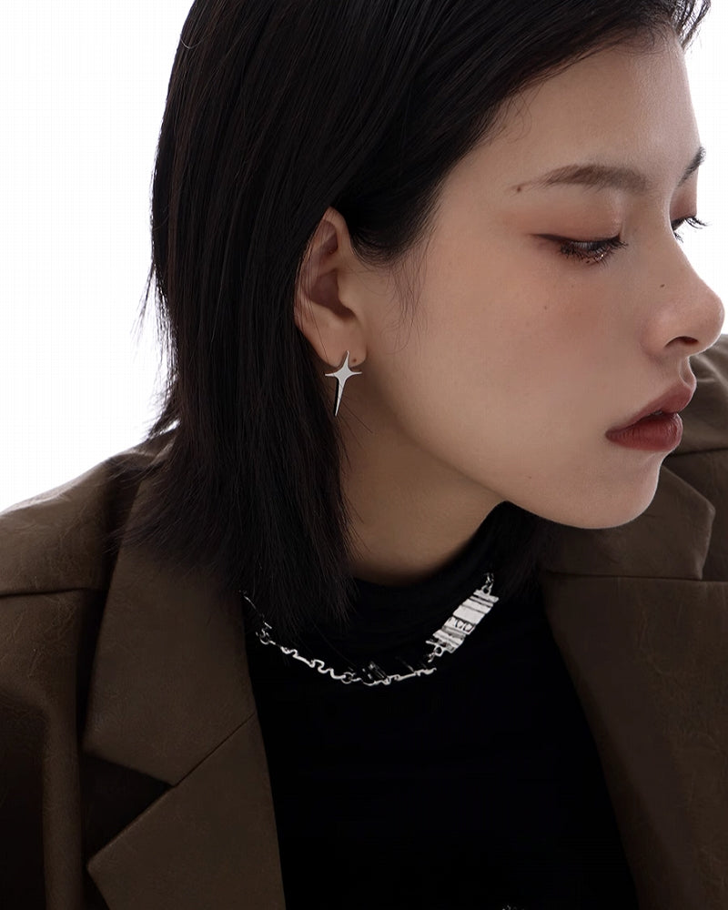 Twin Cross Plated Earrings