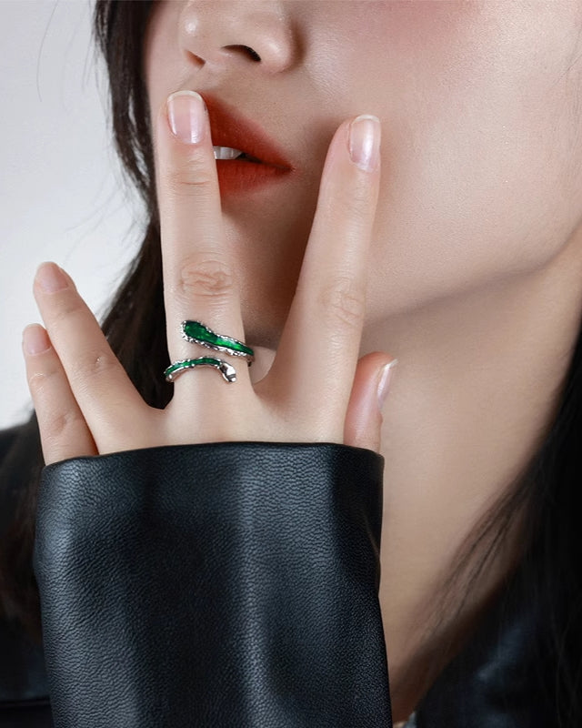 Forest Of Desire Snake Green Ring