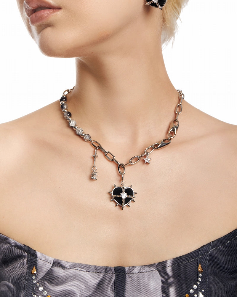 Black Hearted Evil Woman Necklace