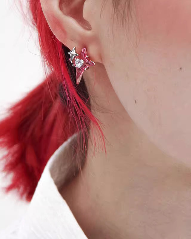 Strawberry Hard Candy Star Earrings