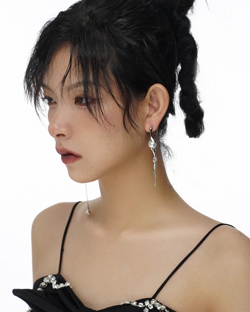 Water Drop Long Tassel Earrings