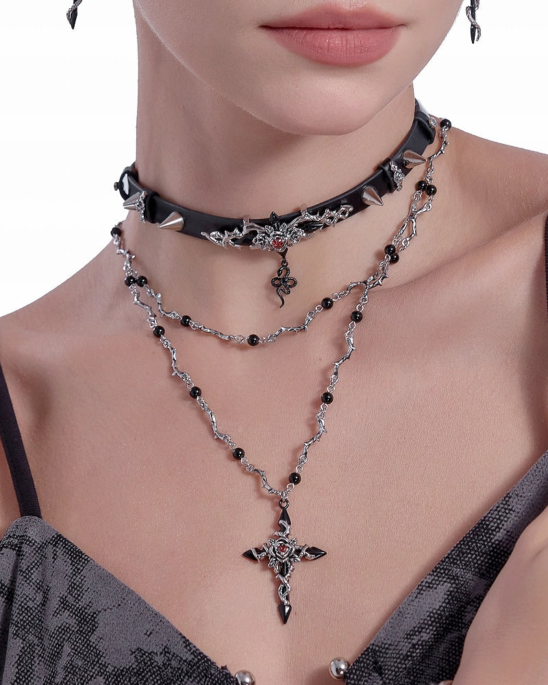 Thorn Rose Snake Choker & Necklace
