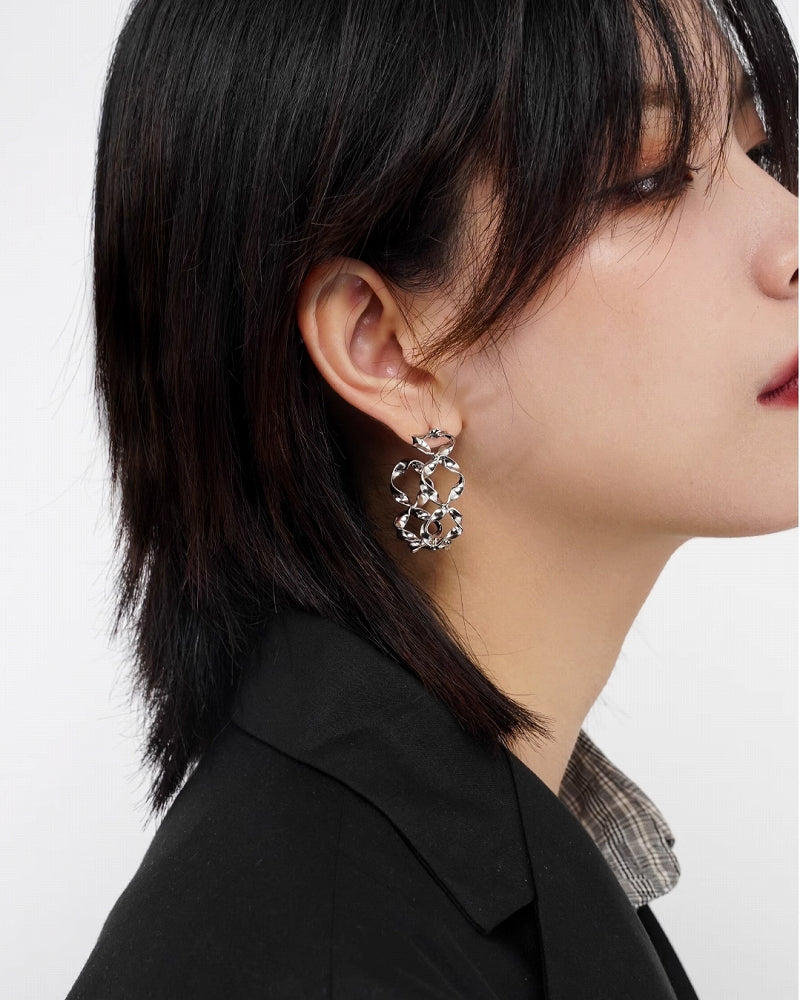Circle Double Helix Earrings