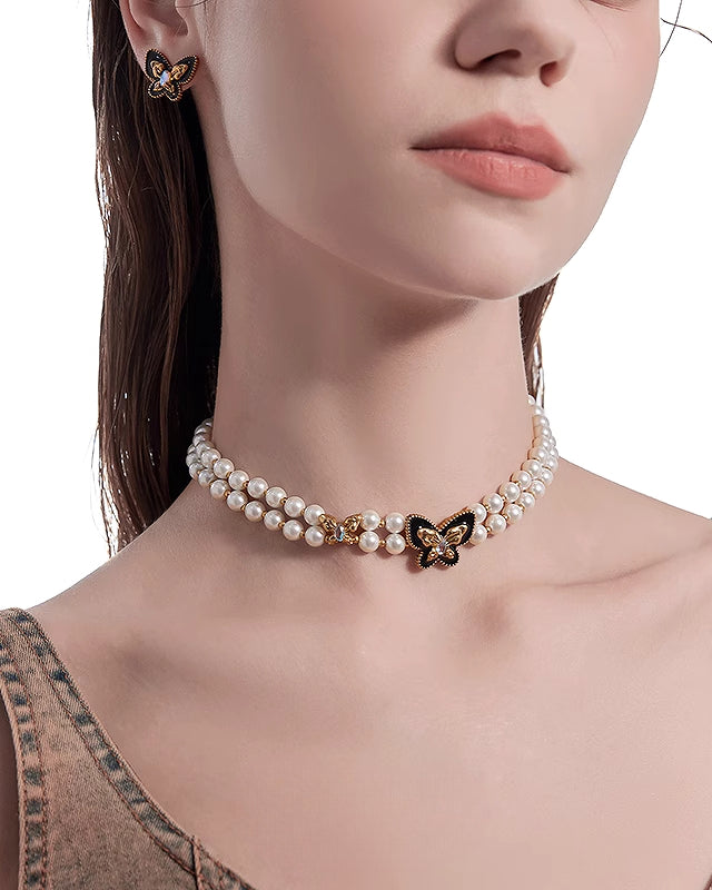 Butterfly Dance Pearl Choker