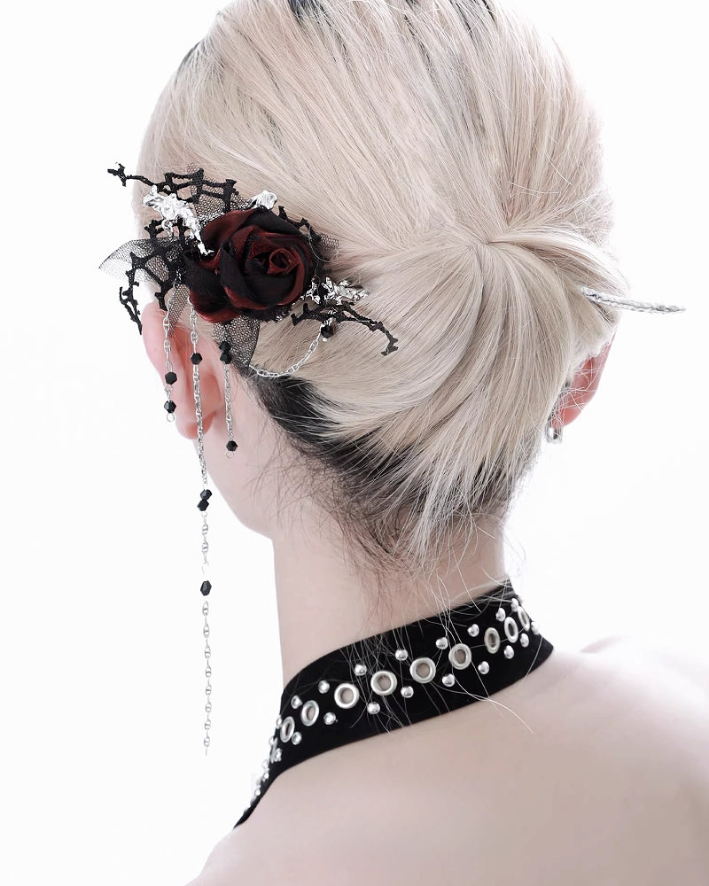 Forbidden Rose Tassel Hairpin