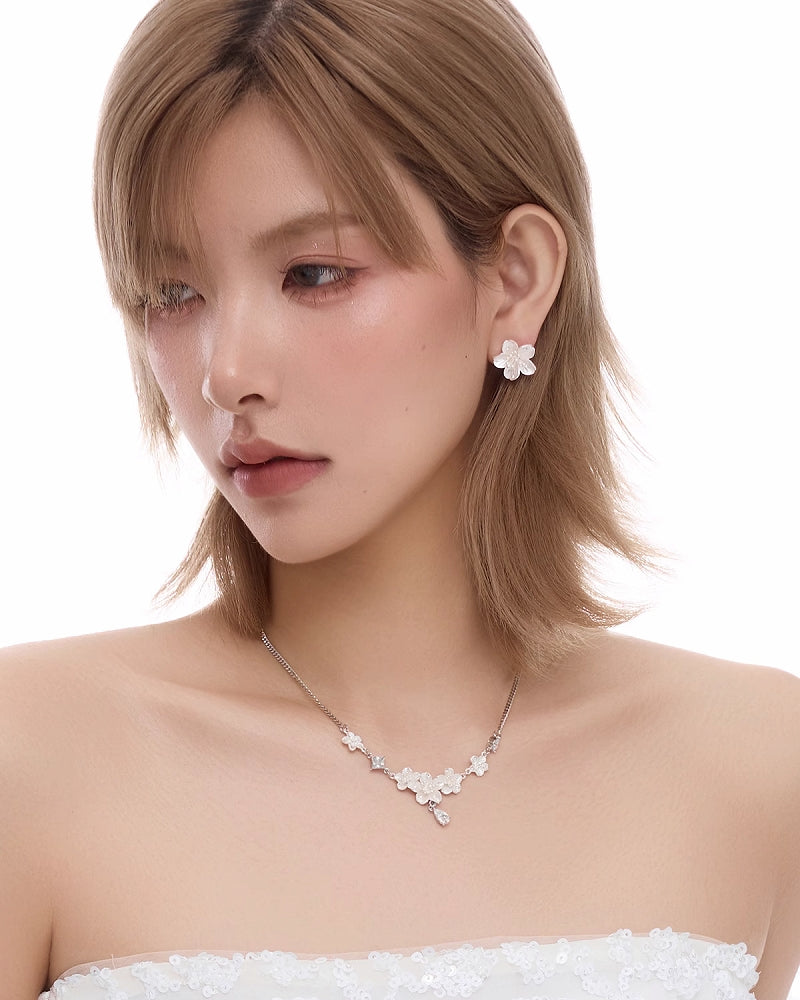 Night Sakura Flower Necklace