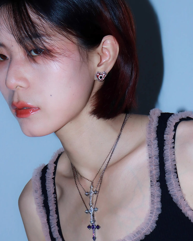 Taboo Heart Devil Eye Earrings
