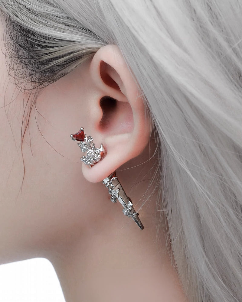 Forbidden Rose Red Earrings