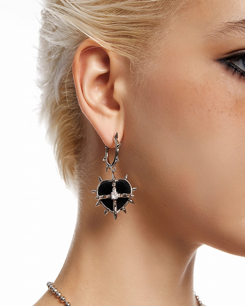 Black Heart Evil Love Earrings