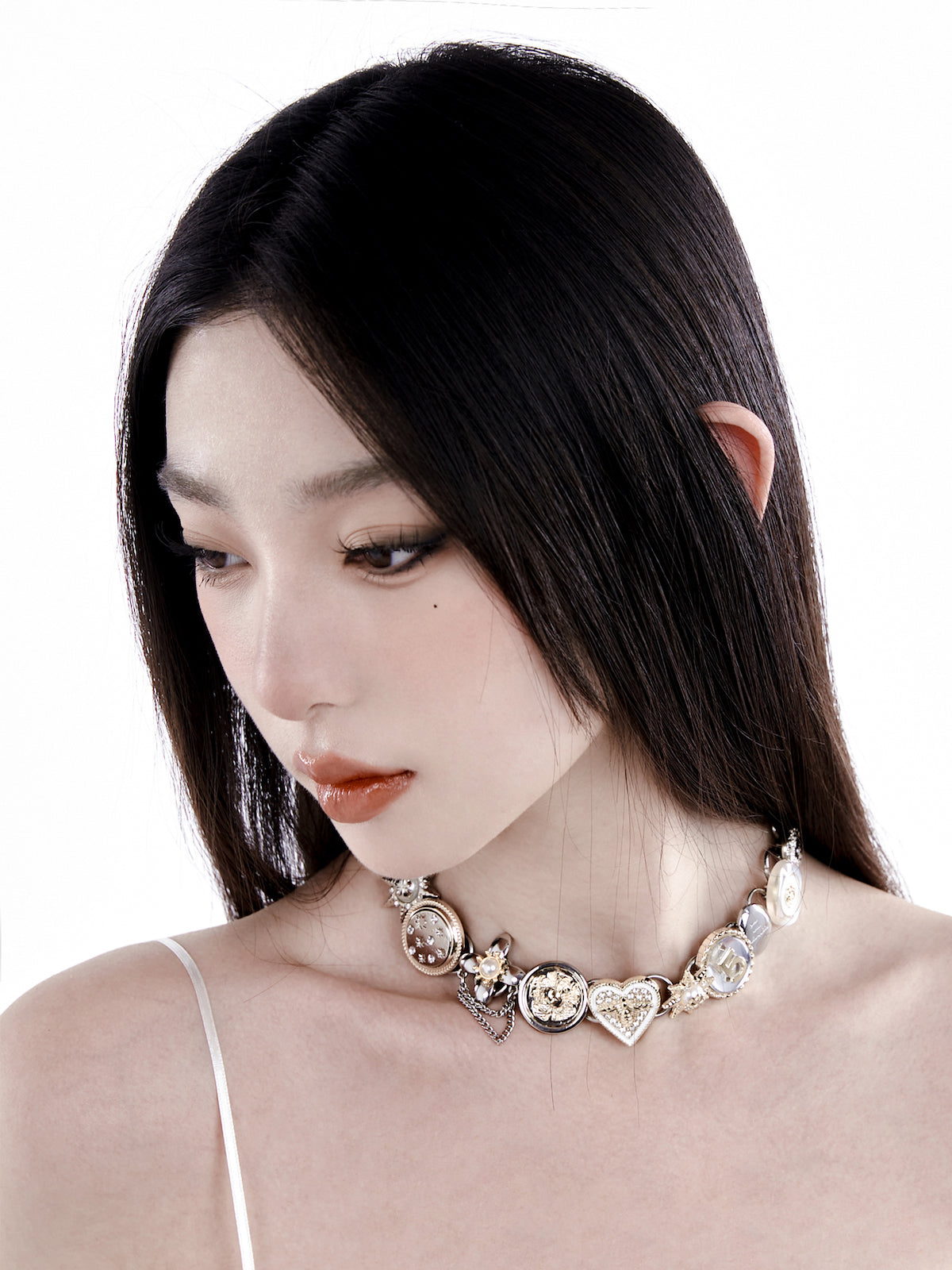 Gold&Silver Button Necklace