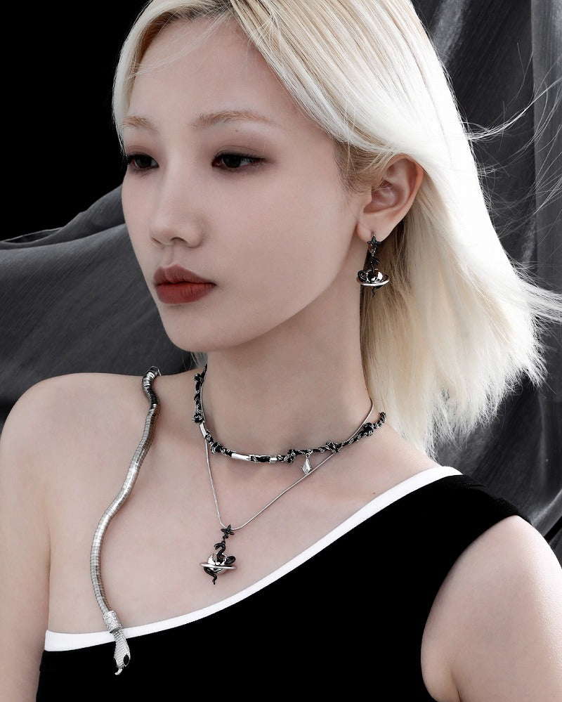 Twin Snake Planet Earrings
