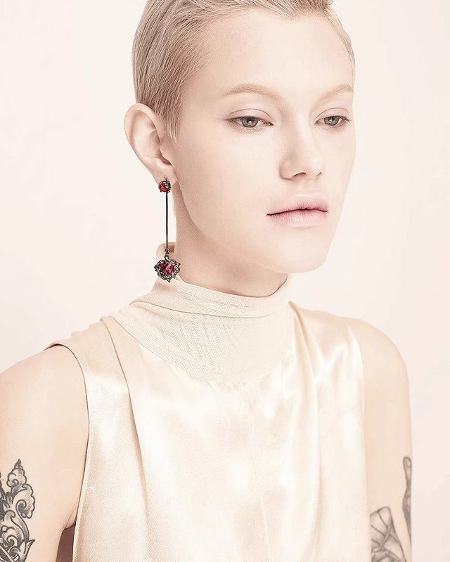 The Dark Side Of The Rose Long Earrings