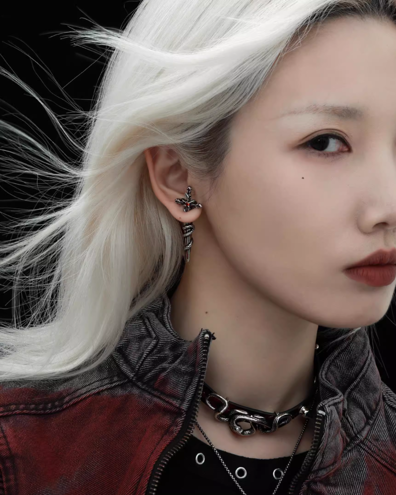 Hunting Snake Sword Earrings