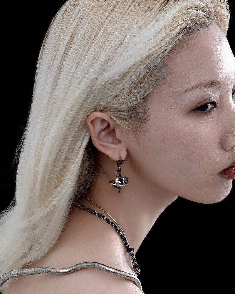 Twin Snake Planet Earrings