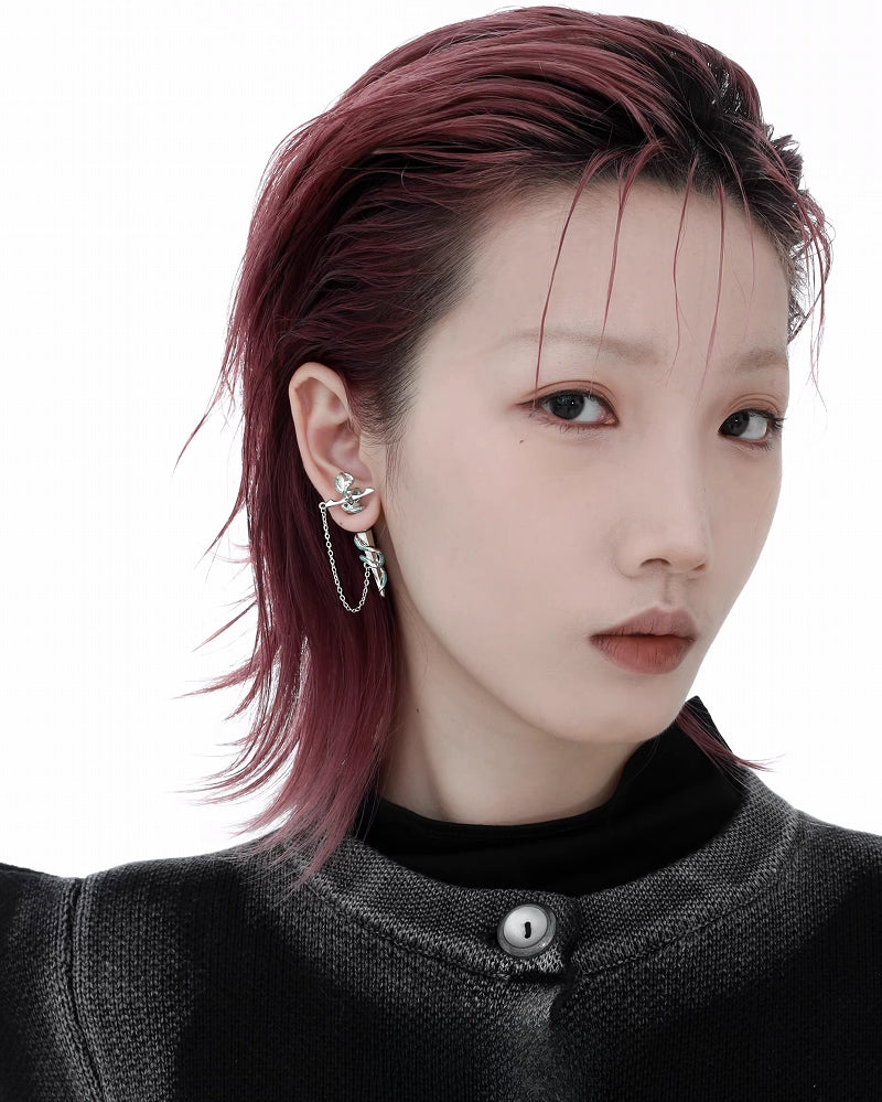 Frozen Snake Garden Sword Earrings