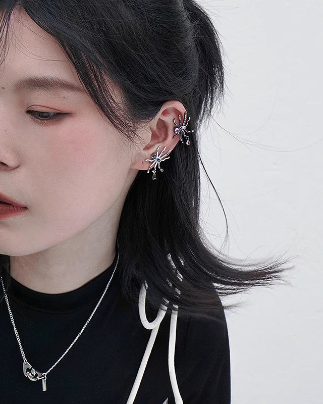 Black Spider Earrings