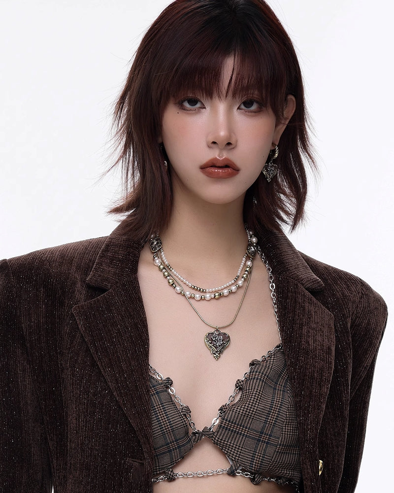 Retro Heart Rose Earrings