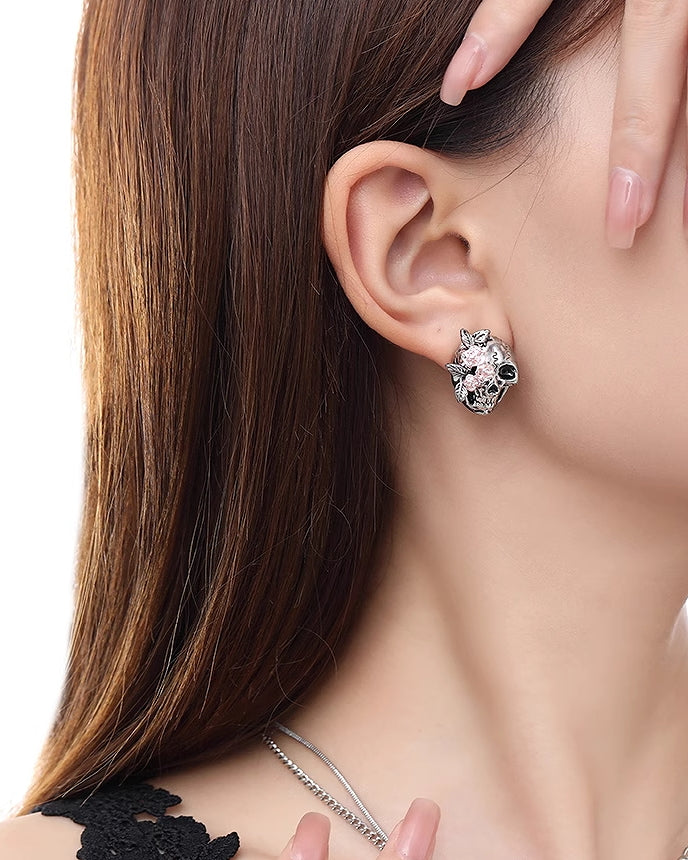 Rose Skull Earrings