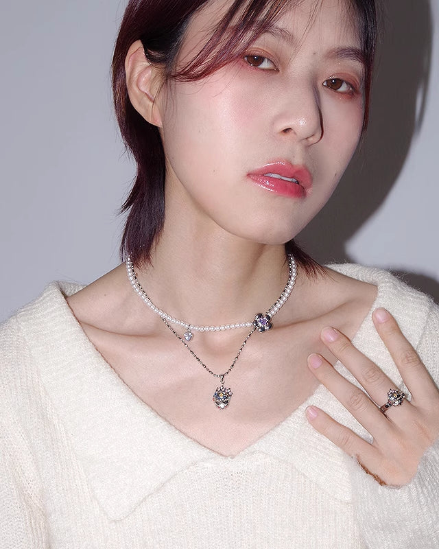 Ghost Nurse Skull Necklace
