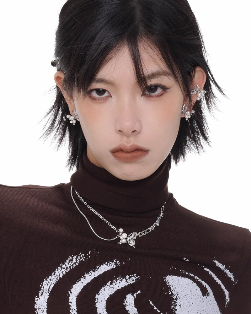 White Butterfly Earrings