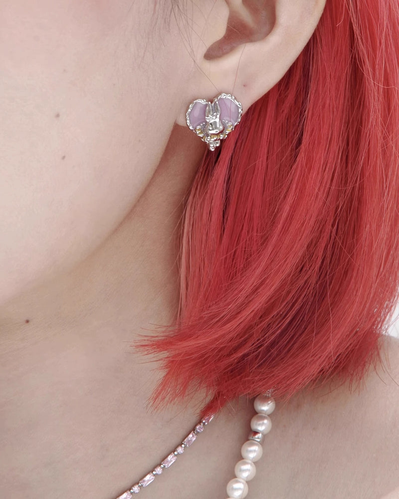 Rabbit Pink Love Earrings