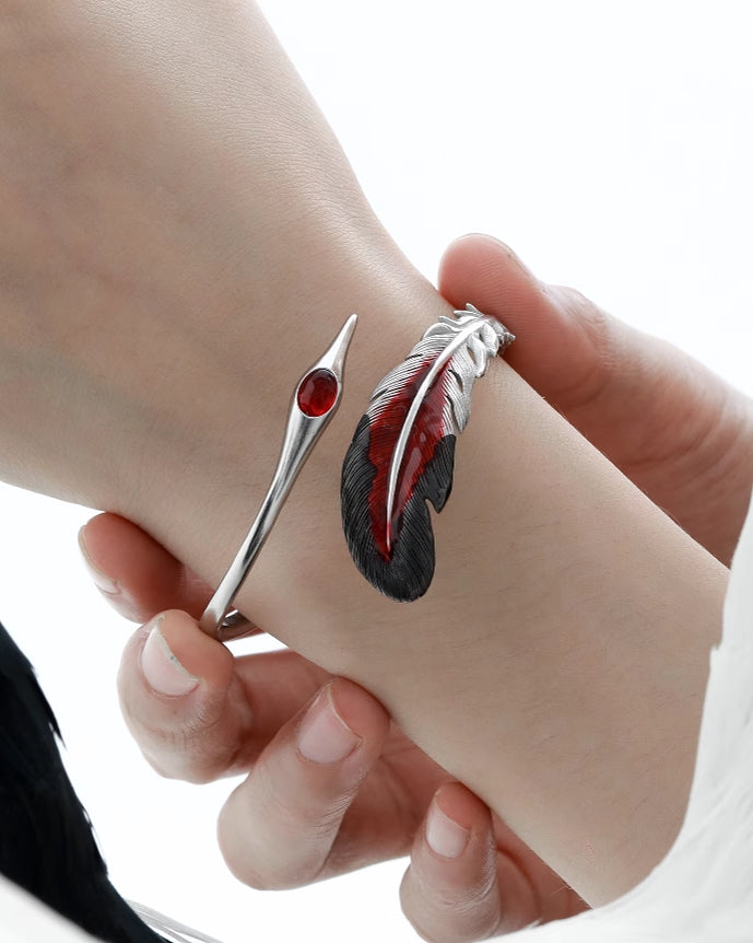 Floating Crane Feather Bracelet