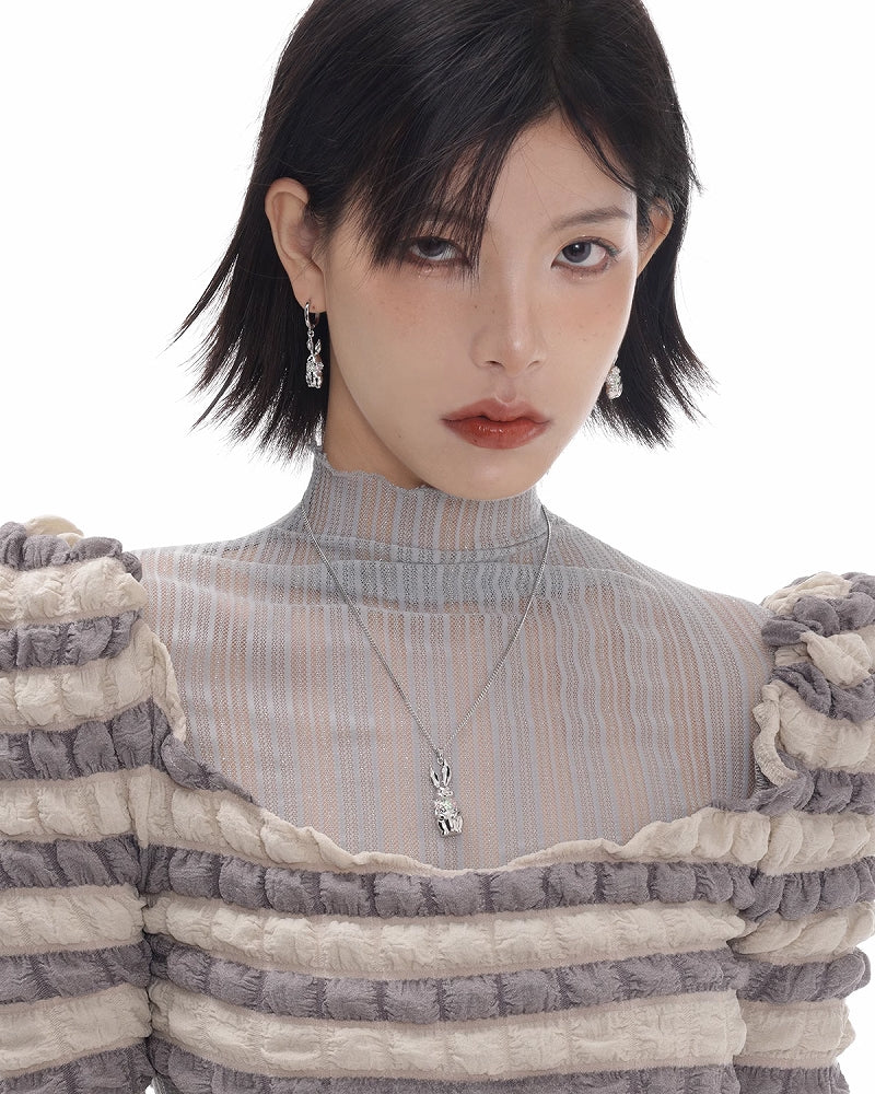 Secret Small Flower Rabbit Earrings01