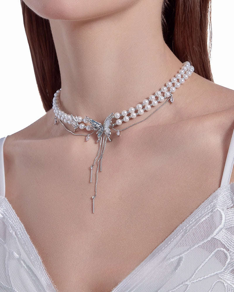 Butterfly Dance Pearl Layer Choker