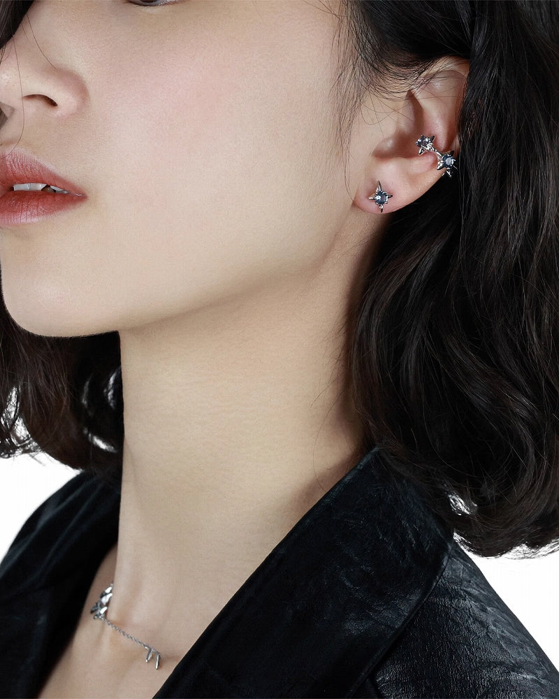 Star Fall Blue Zirconia Earrings