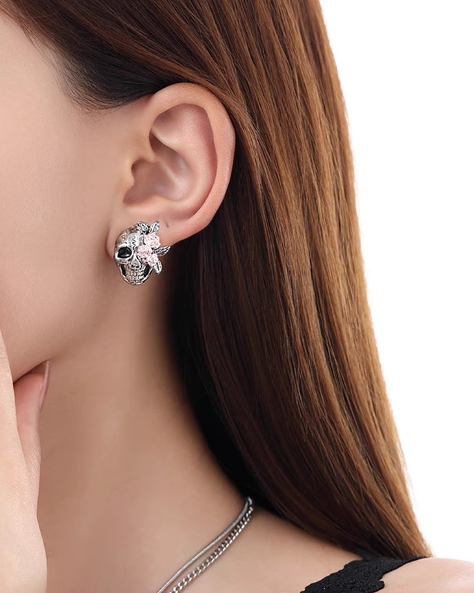 Rose Skull Earrings