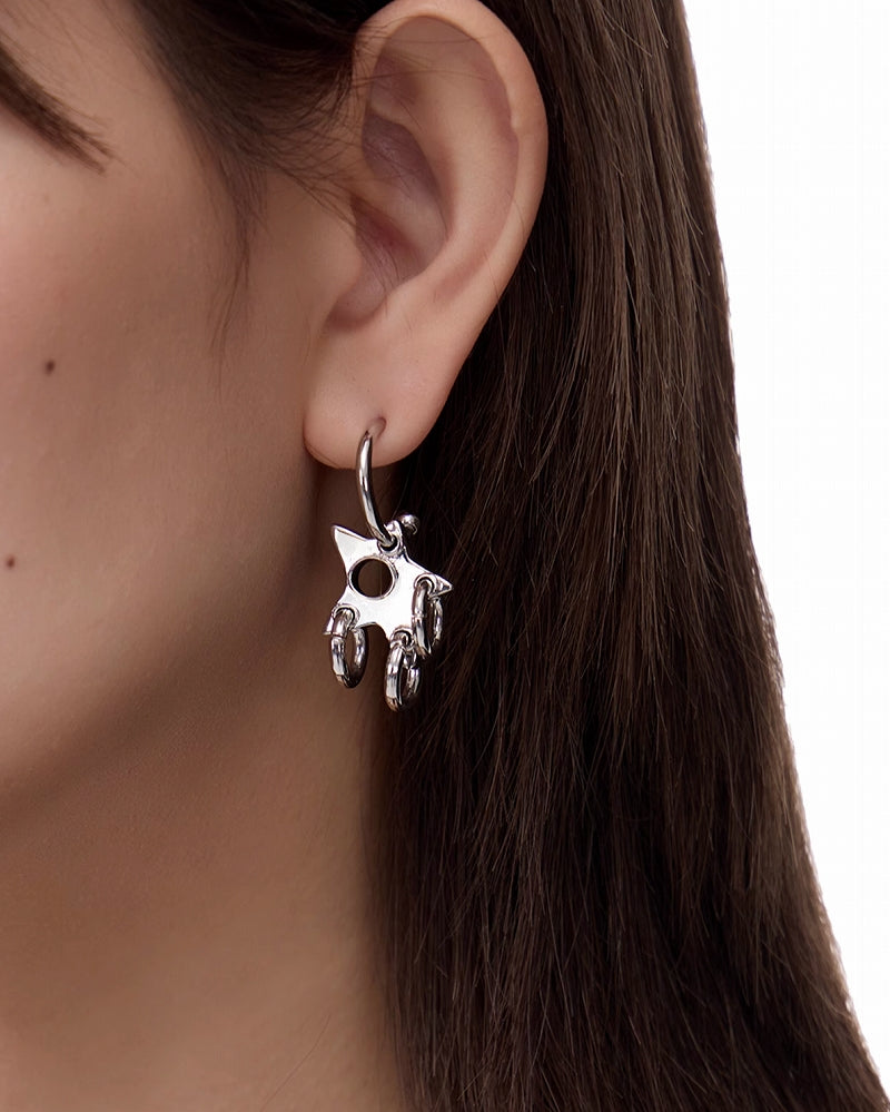 Star Circle Earrings