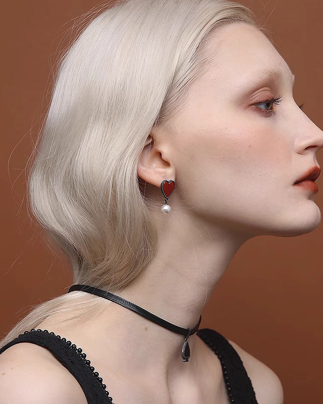 Lucky Cards Agate Pearl Earrings