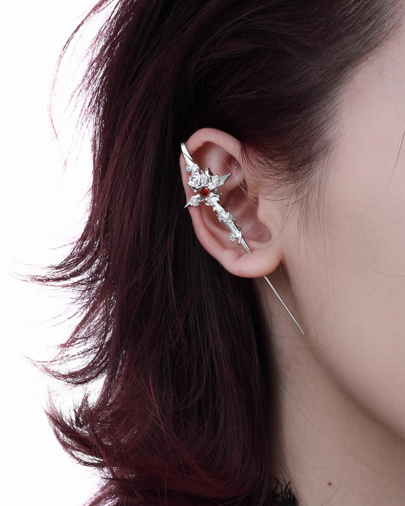 Forbidden Rose Red Heart Earrings