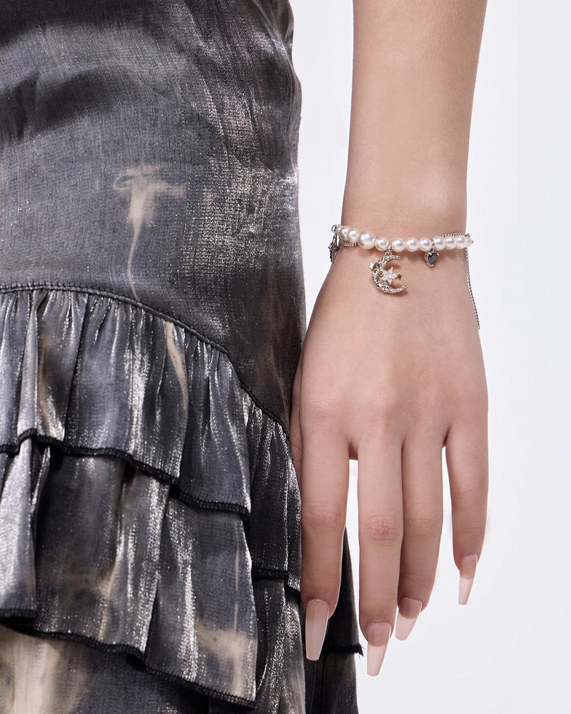 Star And Moon Pearl Bracelet