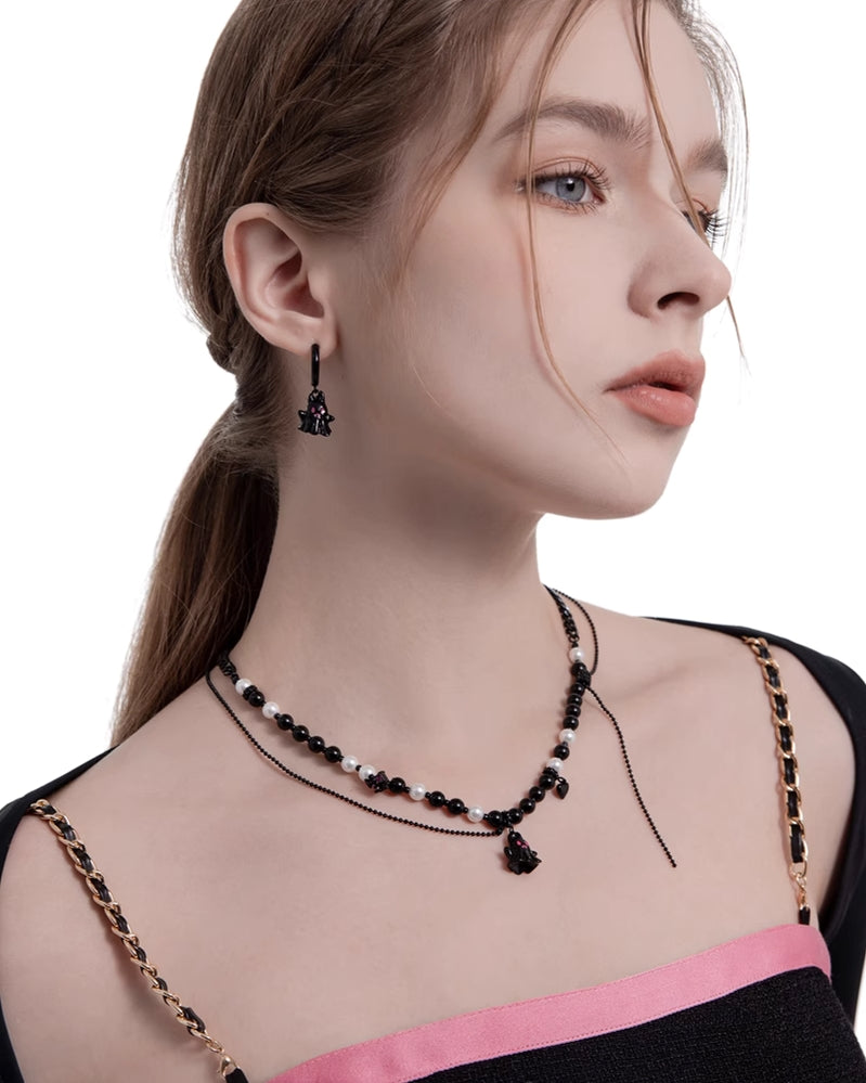 Carnival Ghost Pink Bat Earrings01