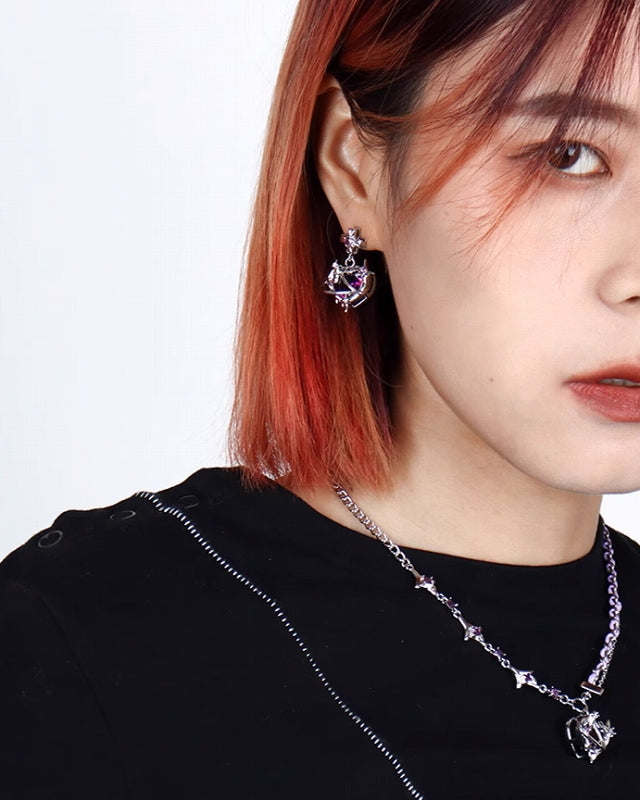 Star Heart Cross Earrings