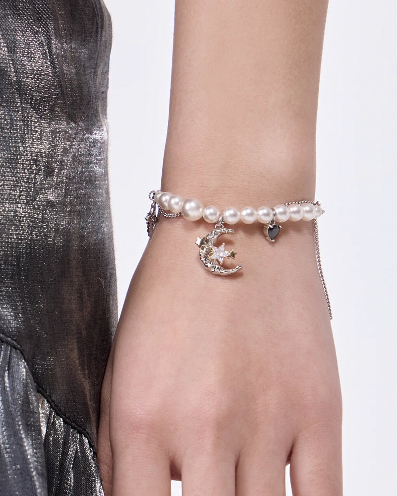 Star And Moon Pearl Bracelet