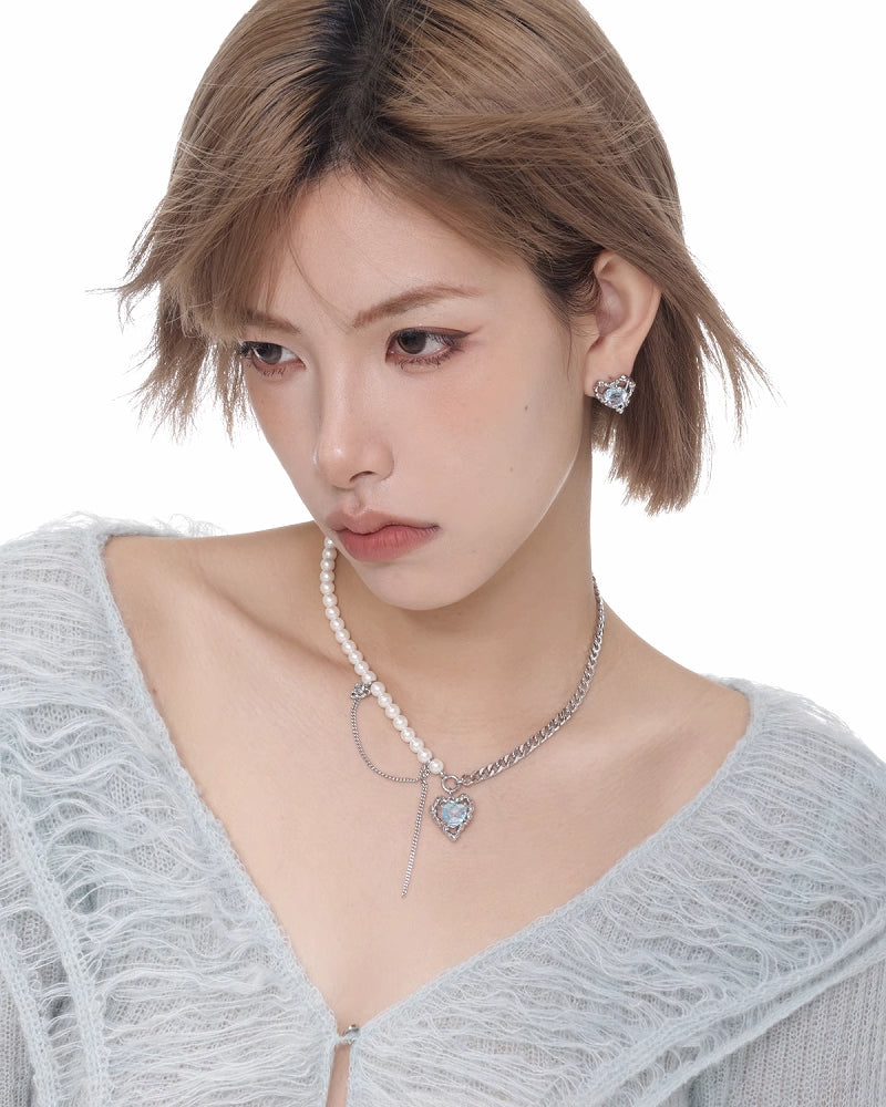 Binding Heart Color Rope Earrings