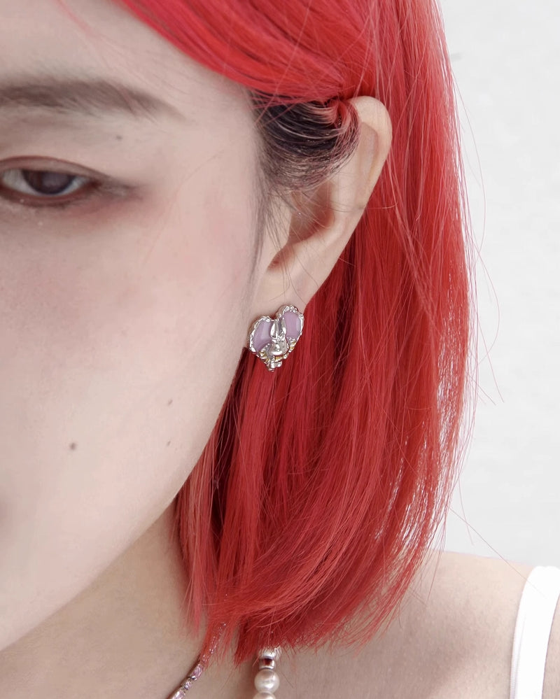 Rabbit Pink Love Earrings