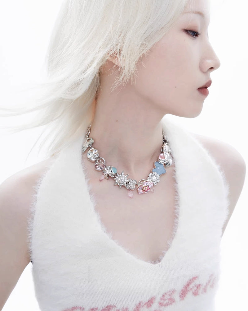 Dopamine Color Treasure Button Necklace