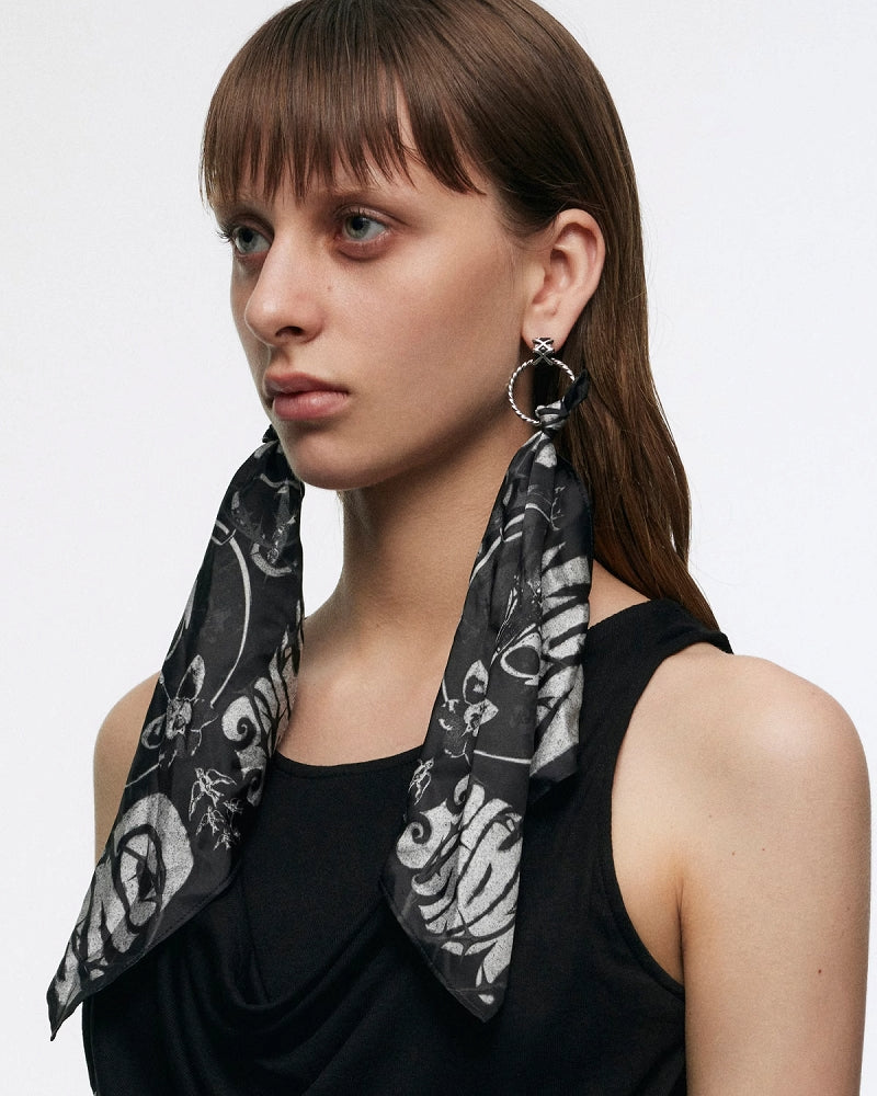 Rock Bandana Star Cone Scarf Earrings